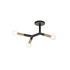 Dainolite MOR-213SF-MB-AGB Morgan 3-Lights 180W Matte Black LED Semi Flush Mount