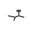 Dainolite MOR-213SF-MB 3-Lights 180W Matte Black Semi Flush Mount