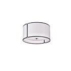 Dainolite NDR-153FH-BK-WH Notched Drum 3-Lights 120W White with Black Trim Flush Mount