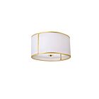 Dainolite NDR-153FH-GLD-WH Notched Drum 3-Lights 120W White with Gold Trim Flush Mount