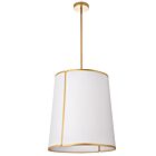 Dainolite NDR-183P-GLD-WH Notched Drum 3-Lights 180W White with Gold Trim Pendant