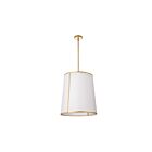 Dainolite NDR-183P-GLD-WH Notched Drum 3-Lights 180W White with Gold Trim Pendant