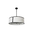 Dainolite NDR-243P-BK-WH Notched Drum 3-Lights 180W Matte Black Drum Pendant