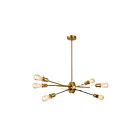 Dainolite NEB-326HP-AGB Nebraska 6-Lights 360W Aged Brass LED Pendant