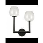 Dainolite NOR-L-112W-MB-CLR Nora 2-Lights 120W Matte Black Incandescent Wall Sconce