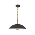 Dainolite OFE-151P-MB-AGB Ofelia 1-Light 100W Matte Black Pendant