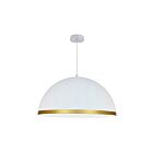 Dainolite OFE-201P-MW-GLD Ofelia 1-Light 100W Matte White Pendant