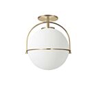 Dainolite PAO-121SF-AGB Paola 1-Light 60W Aged Brass Incandescent Semi-Flush