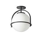 Dainolite PAO-121SF-MB Paola 1-Light 60W Matte Black Incandescent Semi-Flush