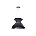 Dainolite PAT-181P-BK-697 Patricia 1-Light 100W Black Drum Pendant