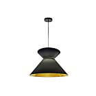 Dainolite PAT-181P-BK-698 Patricia 1-Light 100W Black Drum Pendant