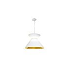 Dainolite PAT-181P-WH-692 Patricia 1-Light 100W White Drum Pendant