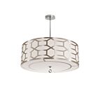 Dainolite PEM-244P-PC-WG Pembroke 4-Lights 400W Gold LED Drum Pendant
