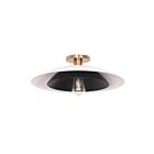 Dainolite PIM-171SF-MW-MB Pima 1-Light 60W Matte White and Matte Black LED Semi Flush Mount