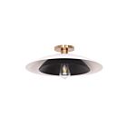 Dainolite PIM-171SF-MW-MB Pima 1-Light 60W Matte White and Matte Black LED Semi Flush Mount