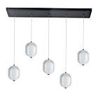 Dainolite PRI-3230LEDHP-MB Peri 5-Lights 30W Clear Pendant