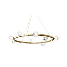 Dainolite PRN-4212C-AGB Pearlene 12-Lights 300W Aged Brass LED Chandelier