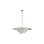 Dainolite PSO-241P-AGB-692 Poseidon 1-Light 100W White and Gold Incandescent Pendant