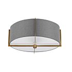 Dainolite PST-153SF-AGB-GRY Preston 3-Lights 180W Grey Incandescent Semi-Flush Mount