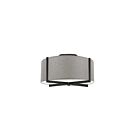 Dainolite PST-153SF-MB-GRY Preston 3-Lights 180W Grey Incandescent Semi-Flush Mount