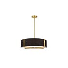 Dainolite PST-214P-AGB-BK Preston 4-Lights 240W Black Incandescent Pendant