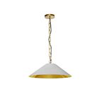 Dainolite PSY-M-AGB-692 Presely 1-Light 100W White and Gold Incandescent Pendant