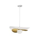 Dainolite PVN-2012LEDP-MW-AGB Paven 1-Light 12W Matte White/Aged Brass LED Pendant