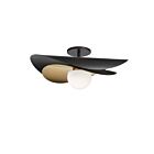 Dainolite PVN-2012LEDSF-MB-AGB Paven 1-Light 12W Matte Black and Aged Brass LED Semi Flush Mount 3000K