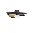 Dainolite PVN-2012LEDSF-MB-AGB Paven 1-Light 12W Matte Black and Aged Brass LED Semi Flush Mount 3000K