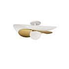 Dainolite PVN-2012LEDSF-MW-AGB Paven 1-Light 12W Matte White and Aged Brass LED Semi Flush Mount 3000K