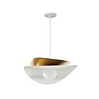 Dainolite PVN-2015LEDP-MW-AGB Paven 3-Lights 12W Matte White/Aged Brass LED Pendant