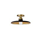 Dainolite QTN-121SF-MB-AGB Quentin 1-Light 60W Matte Black and Gold LED Semi Flush Mount