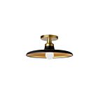 Dainolite QTN-121SF-MB-AGB Quentin 1-Light 60W Matte Black and Gold LED Semi Flush Mount