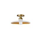 Dainolite QTN-121SF-MW-AGB Quentin 1-Light 60W Matte White and Gold LED Semi Flush Mount