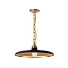 Dainolite QTN-181P-MB-AGB Quentin 1-Light 60W Matte Black LED Pendant