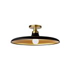 Dainolite QTN-181SF-MB-AGB Quentin 1-Light 60W Matte Black and Gold LED Semi Flush Mount