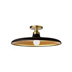 Dainolite QTN-181SF-MB-AGB Quentin 1-Light 60W Matte Black and Gold LED Semi Flush Mount