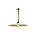 Dainolite QTN-241P-MW-AGB Quentin 1-Light 60W Matte White Pendant