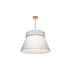 Dainolite RCH-241P-AGB-WH Rochelle 1-Light 60W White Pendant