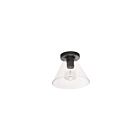 Dainolite Roswell RSW-91FH-MB-CLR 1-Light Matte Black 60W LED Flush Mount