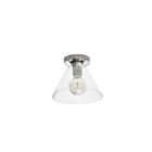 Dainolite RSW-91FH-SC-CLR Roswell 1-Light 60W Satin Chrome Incandescent Flush Mount