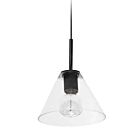Dainolite RSW-91P-MB-CLR Roswell 1-Light 60W Matte Black LED Pendant