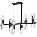 Dainolite SAM-4012HC-MB Samantha 12-Lights 720W Clear LED Horizontal Chandelier