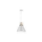 Dainolite Sonus SNS-141P-MW-AGB 1-Light Matte White 100W Incandescent Pendant