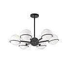 Dainolite SOF-286C-MB Sofia 6-Lights 240W Matte Black Halogen Chandelier