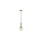 Dainolite TAR-61P-AGB-CL Tara 1-Light 60W Aged Brass Incandescent Pendant