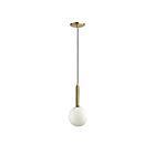 Dainolite TAR-61P-AGB-WH Tara 1-Light 60W Aged Brass Incandescent Pendant