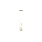 Dainolite TAR-61P-AGB-WH Tara 1-Light 60W Aged Brass Incandescent Pendant
