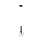 Dainolite TAR-61P-MB-CL Tara 1-Light 60W Matte Black Incandescent Pendant