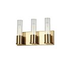 Dainolite TBE-123W-AGB Tube 3-Lights 60W Aged Brass Incandescent Vanity light